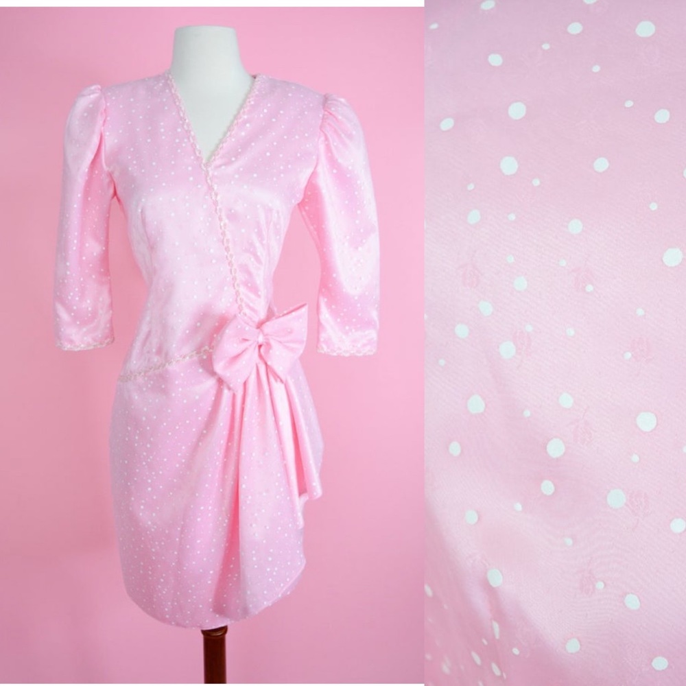 Vintage 80s 90s Pink Prom Dress